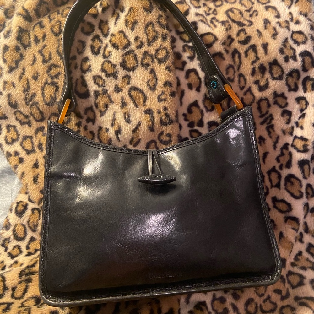 COLE HAAN BLACK LEATHER BAG